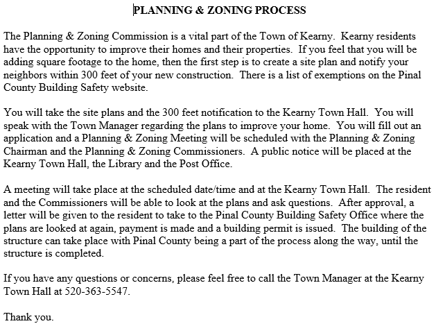 Planning and Zoning Process
